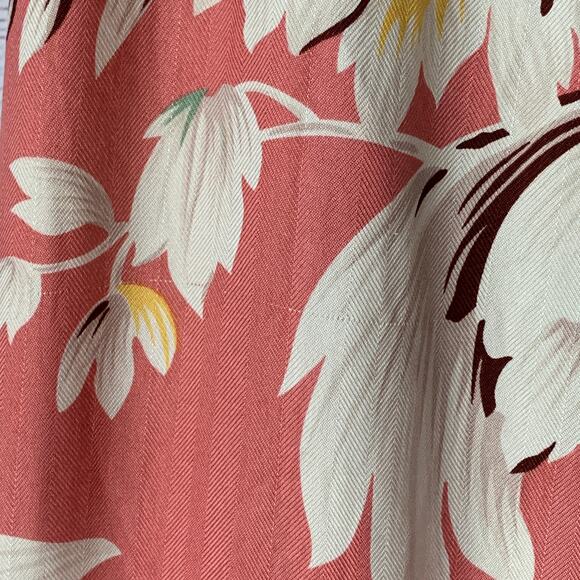 Hilo Hattie Hawaii Silk Coral and Cream Floral Pants Cropped Wide Leg Size XS - Picture 10 of 16